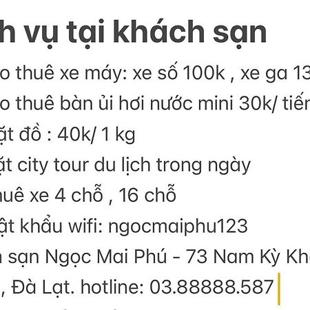 Ngoc Mai Phu Hotel Dalat Экстерьер фото